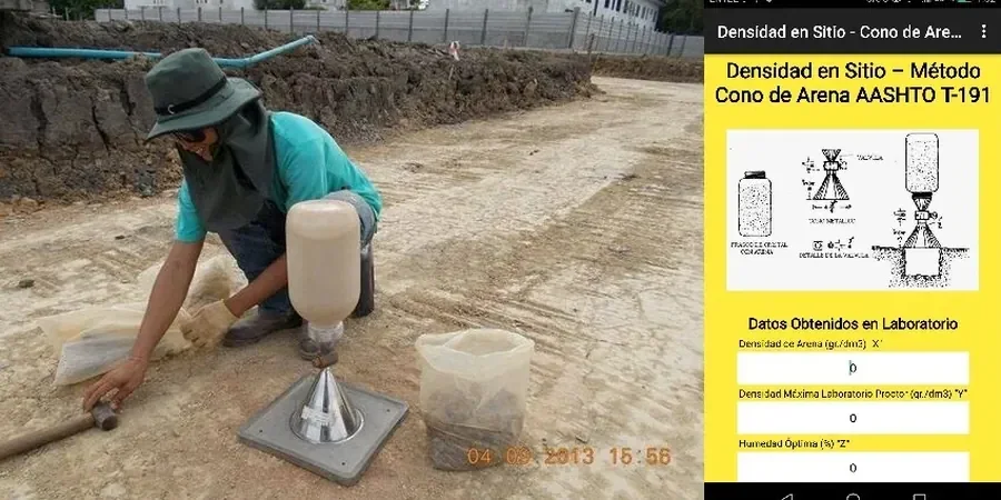 Illustrative image of Field density test (sand cone method) in Calgary